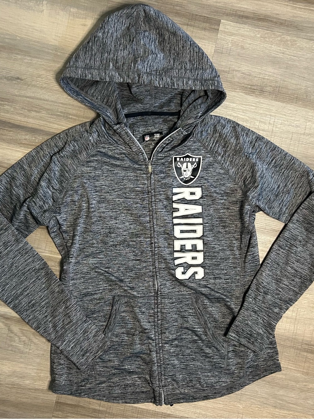 NFL Raiders Gray Full-Zip Hooded Jacket